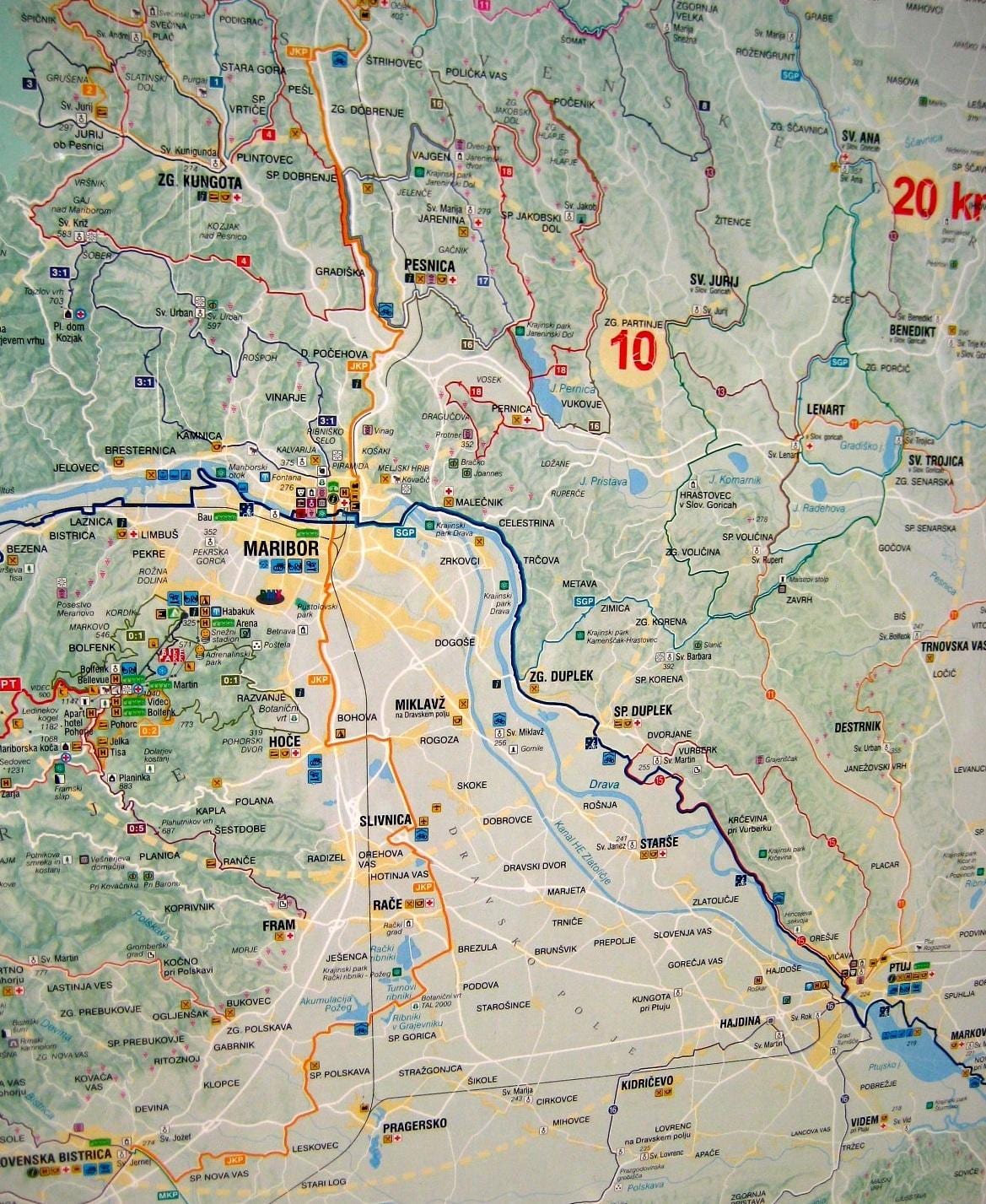 Kaart van Slovenië fietsen
