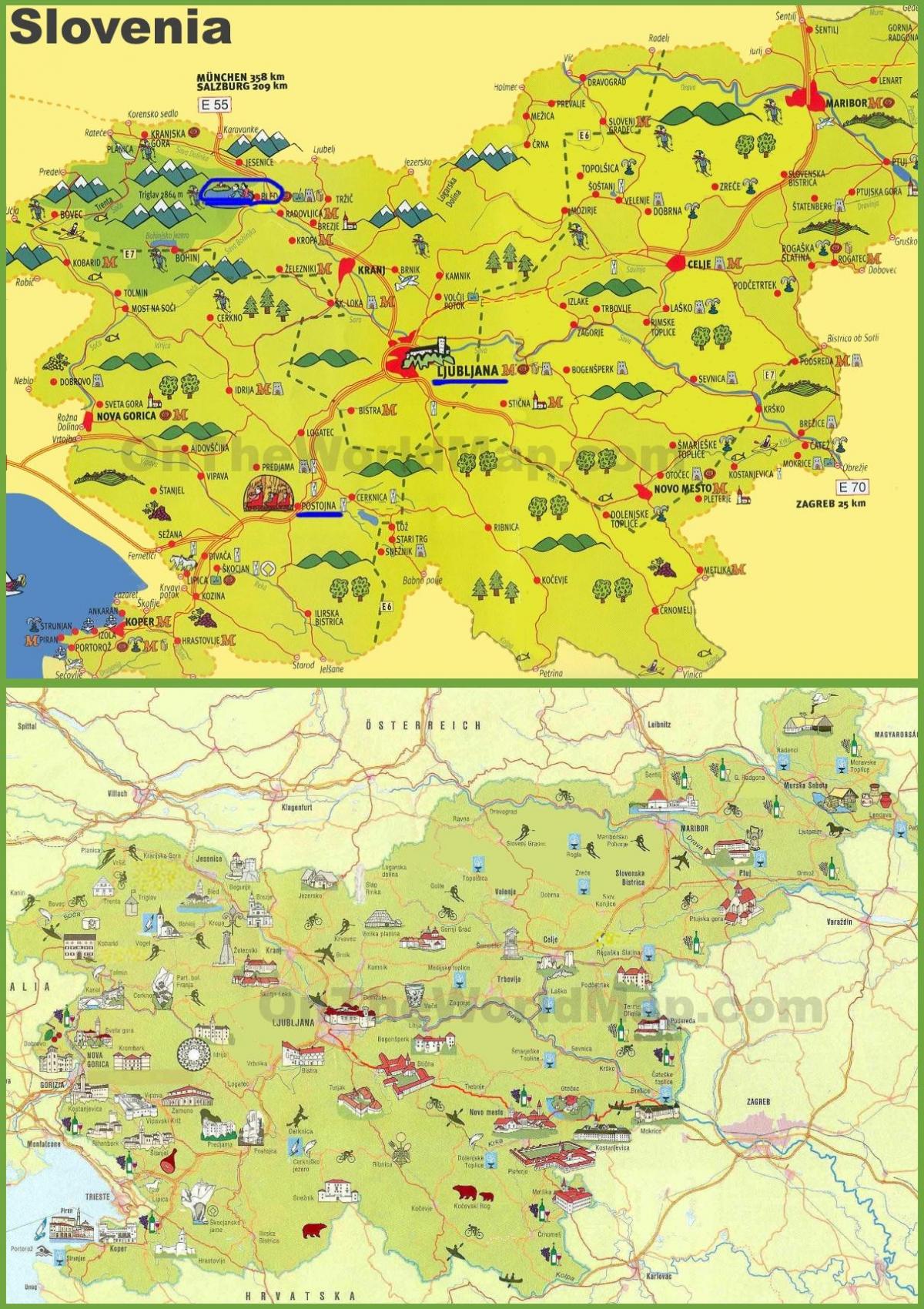 Slovenië travel kaart