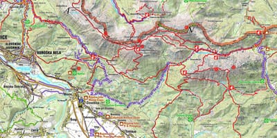 Kaart van de Sloveense alpen