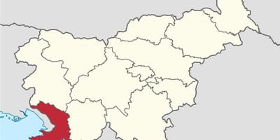 Kaart van karst Slovenië