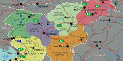 Slovenië toeristische attracties kaart