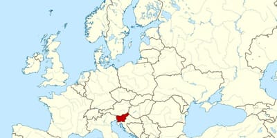 Slovenië locatie op de kaart van de wereld