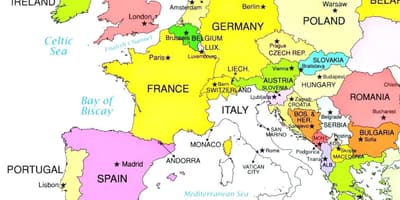 Kaart van europa met Slovenië