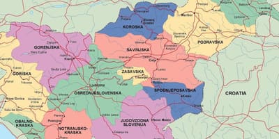 Kaart van Slovenië politieke