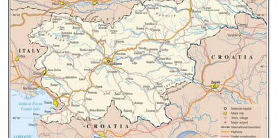 Kaart van Slovenië steden