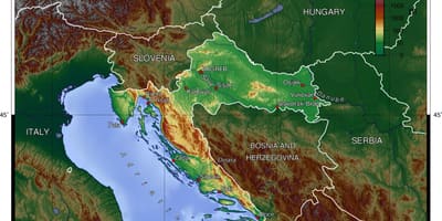 Kaart van Slovenië topografische