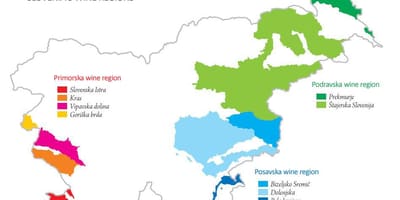 Kaart van Slovenië wijn