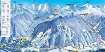 Kaart van Slovenië skigebieden