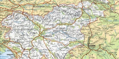 Kaart van terme Slovenië